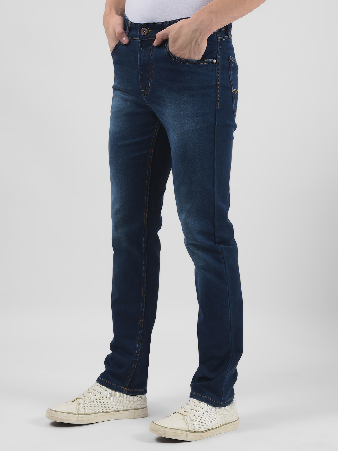 Numero Uno Men Solid Dark Blue Jeans